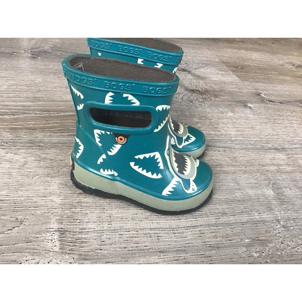 Bogs Shark Skipper Infant Size 4 Rain Boots Blue Slip On Boot
